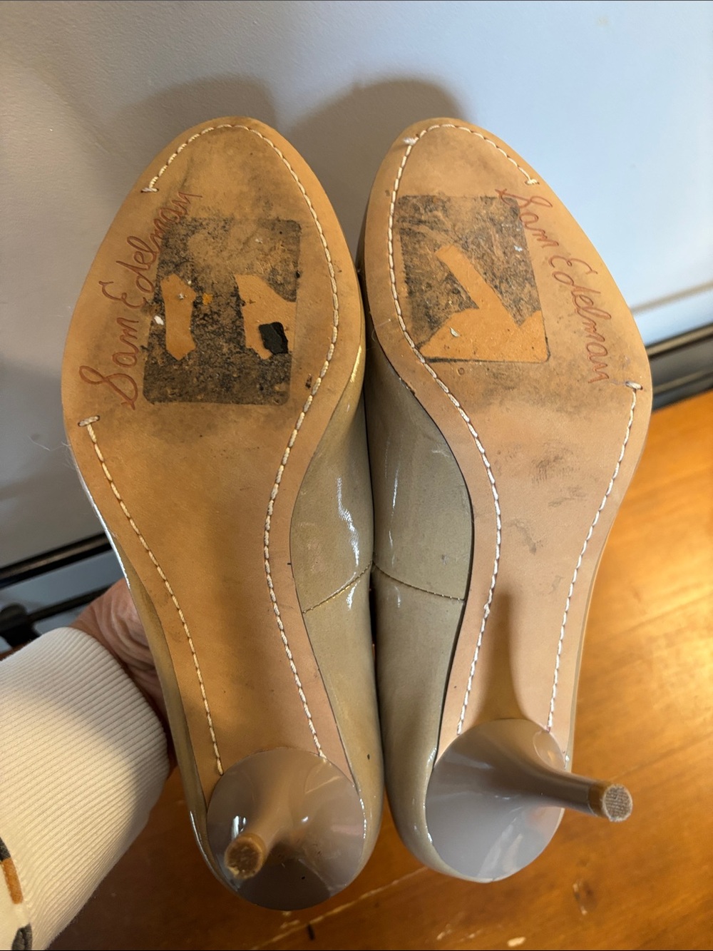 Sam Edelman Camdyn Nude Leather Heel - Picture 7 of 9